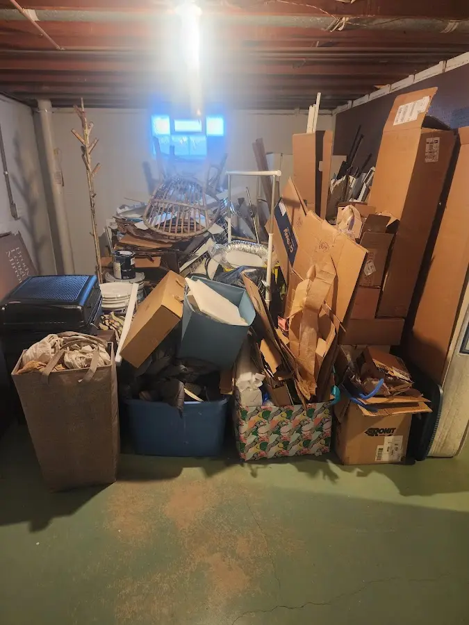 Roll-off dumpster container at job site for 20 Yard Dumpster Rental in Bono